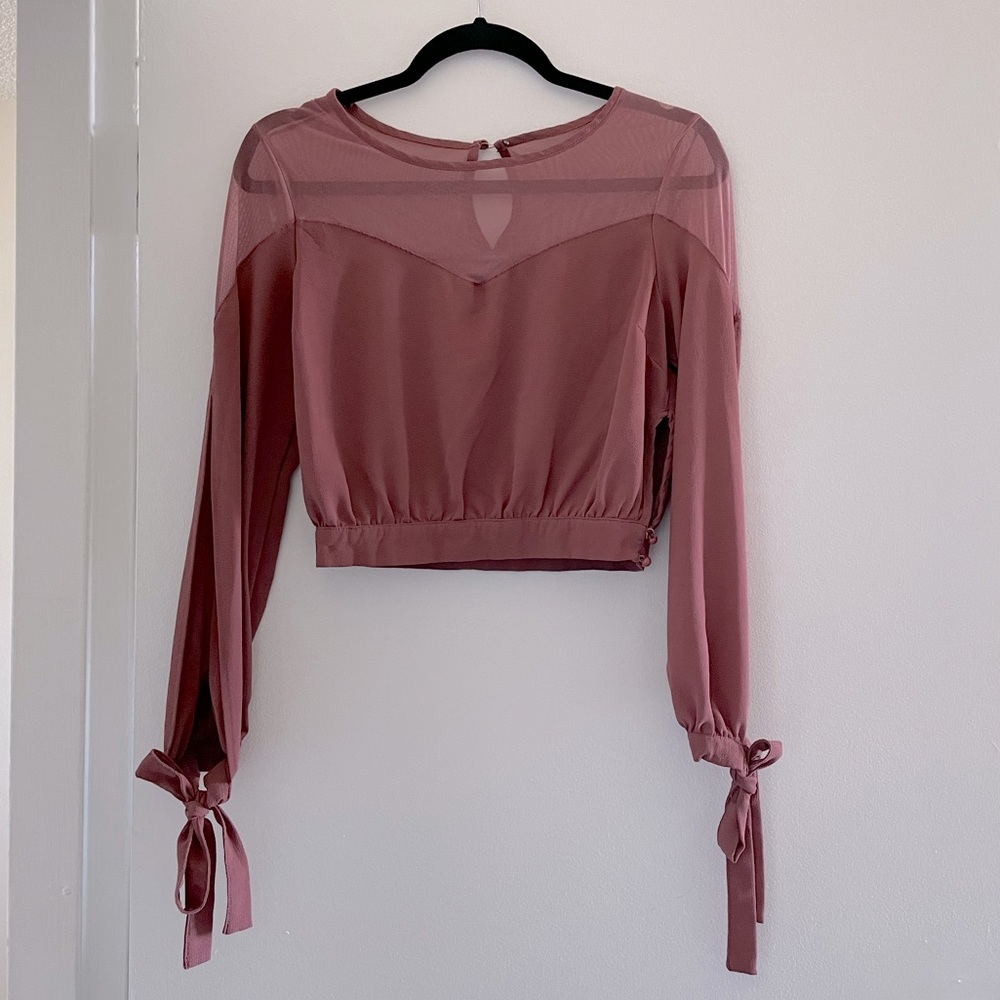 Charlotte Russe Cropped Sweetheart Top with Statement Sleeves